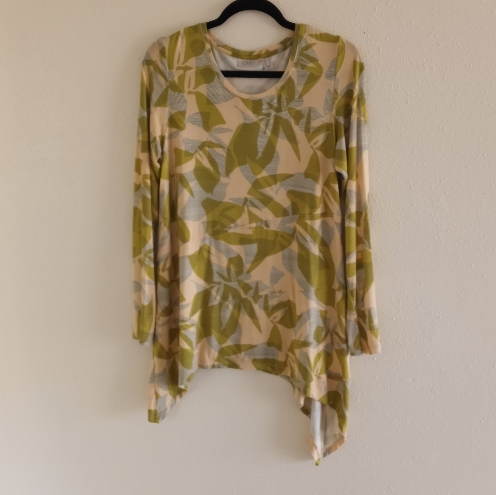 LOGO by Lori Goldstein Tropical Print Tunic Small